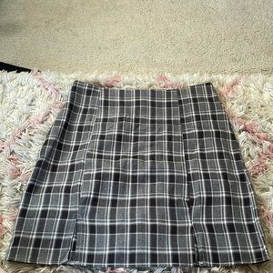 grey and black skirt